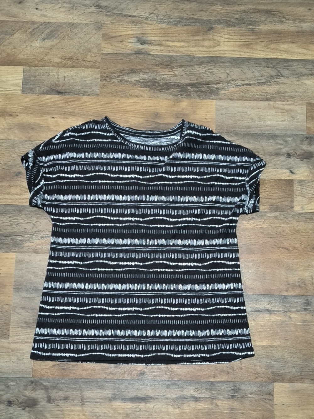 Westbound Black and White Striped Short Sleeve Tee